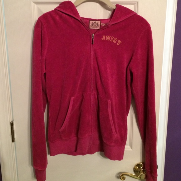 Juicy Couture terry cloth zip up raspberry color - Picture 12 of 13
